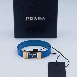 Prada Jewelry - Prada Saffiano Signature Logo Cuff Bracelet Prada Jewelry - Prada Saffiano Signature Logo Cuff Bracelet